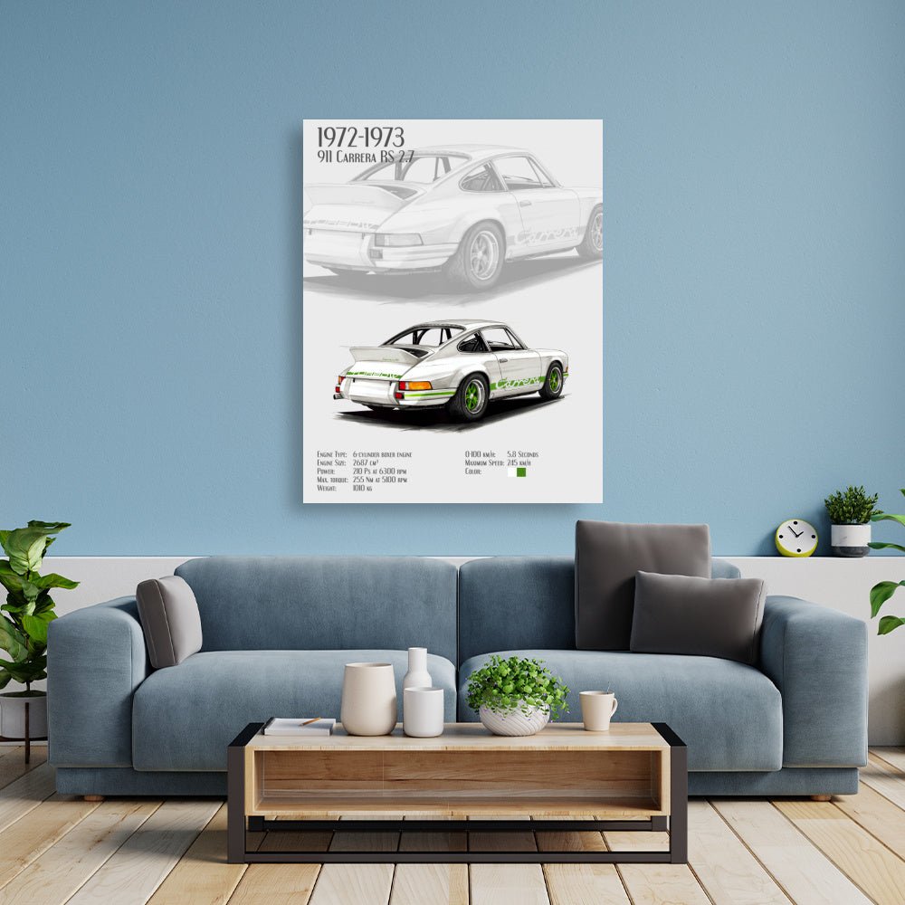 1972 Porsche 911 Carrera RS 2.7 POSTER - Turbow