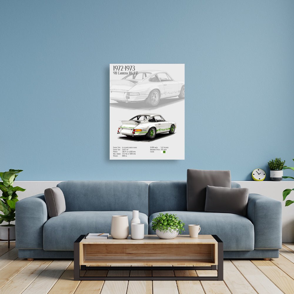 1972 Porsche 911 Carrera RS 2.7 POSTER - Turbow