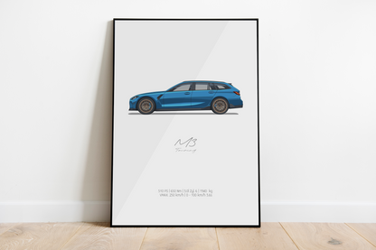 M3 G81 - Le Mans Blue | Classic posters