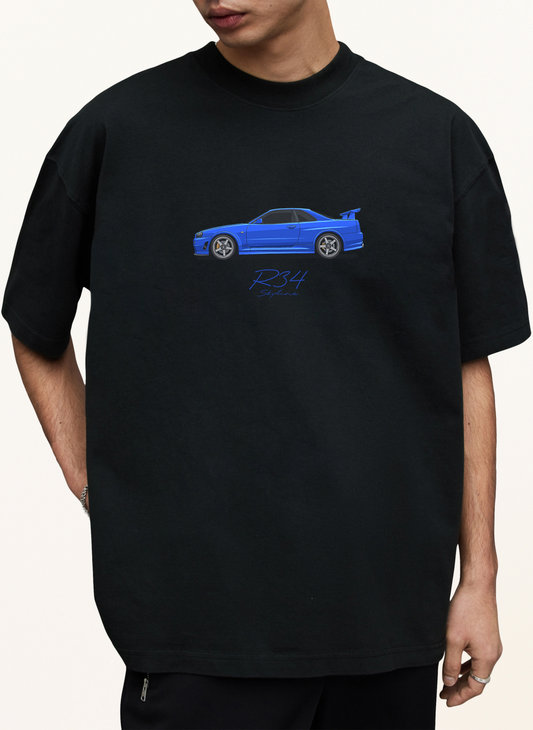 R34 Skyline - Daytona Blue Oversized Shirt