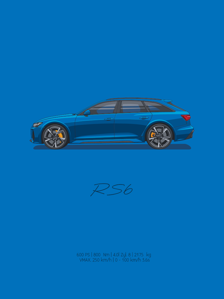 RS6 - Ultra Bleu | affiche