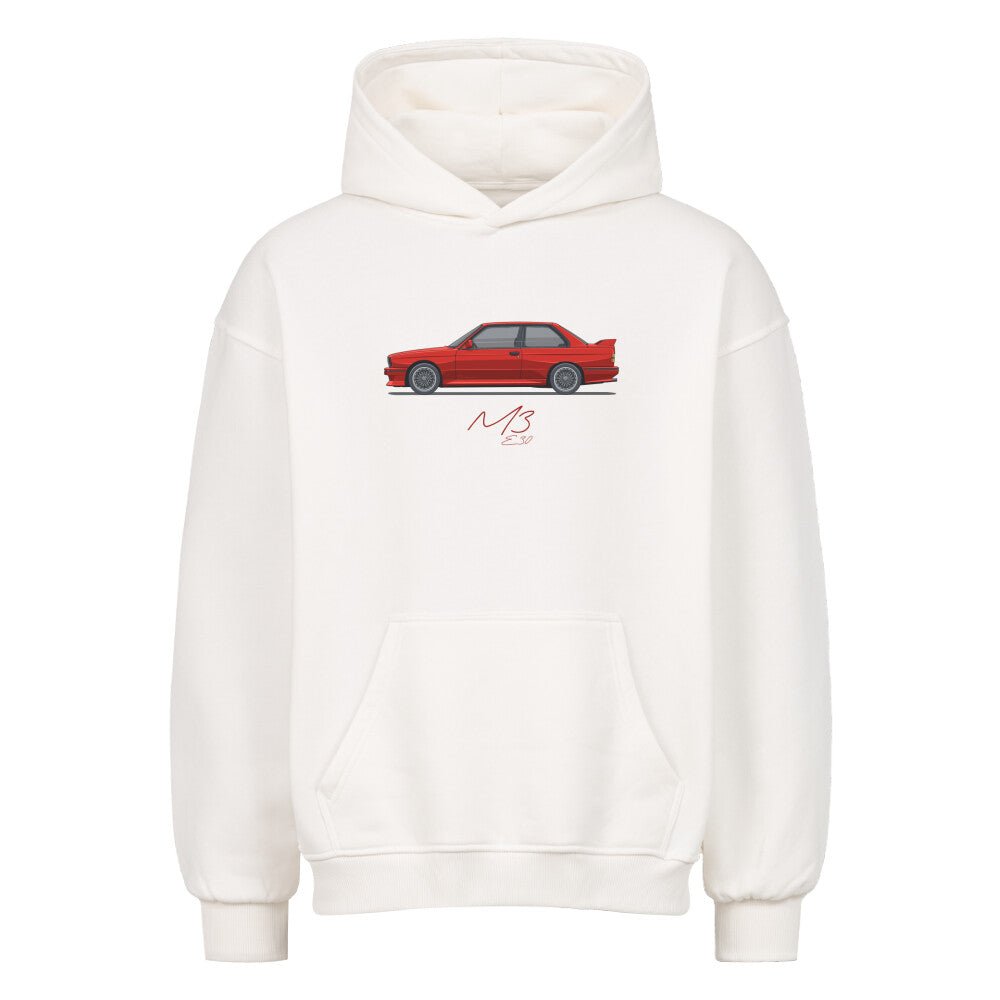 E30 M3 - Brilliant Red Oversized Hoodie - Turbow