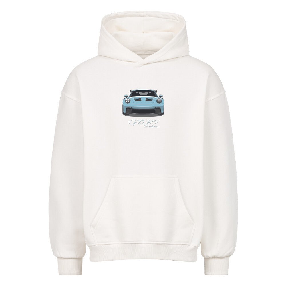 GT3 RS - Ceramic Blue Front Oversized Hoodie - Turbow