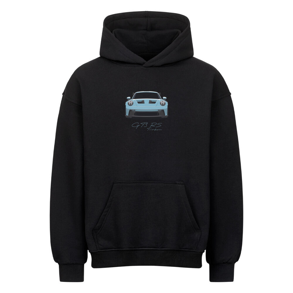 GT3 RS - Ceramic Blue Front Oversized Hoodie - Turbow