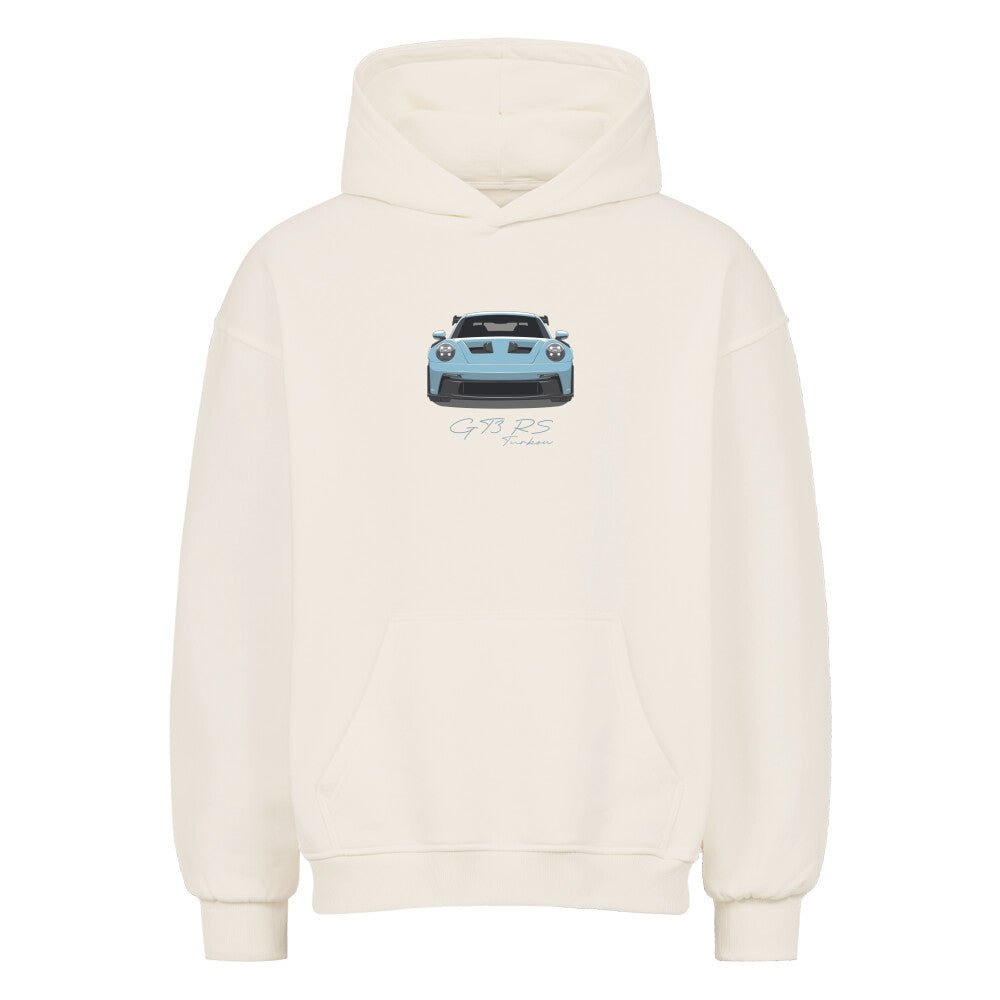 GT3 RS - Ceramic Blue Front Oversized Hoodie - Turbow