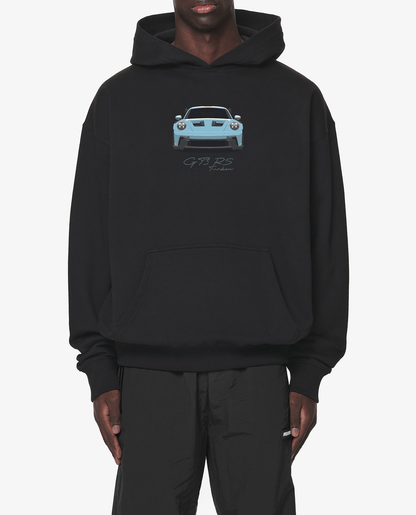 GT3 RS - Ceramic Blue Front Oversized Hoodie - Turbow