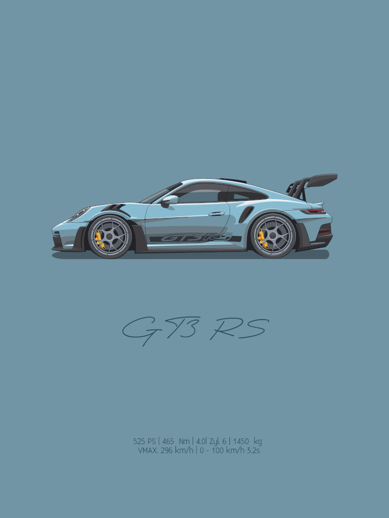 GT3 RS - Ceramic Blue | Poster - Turbow