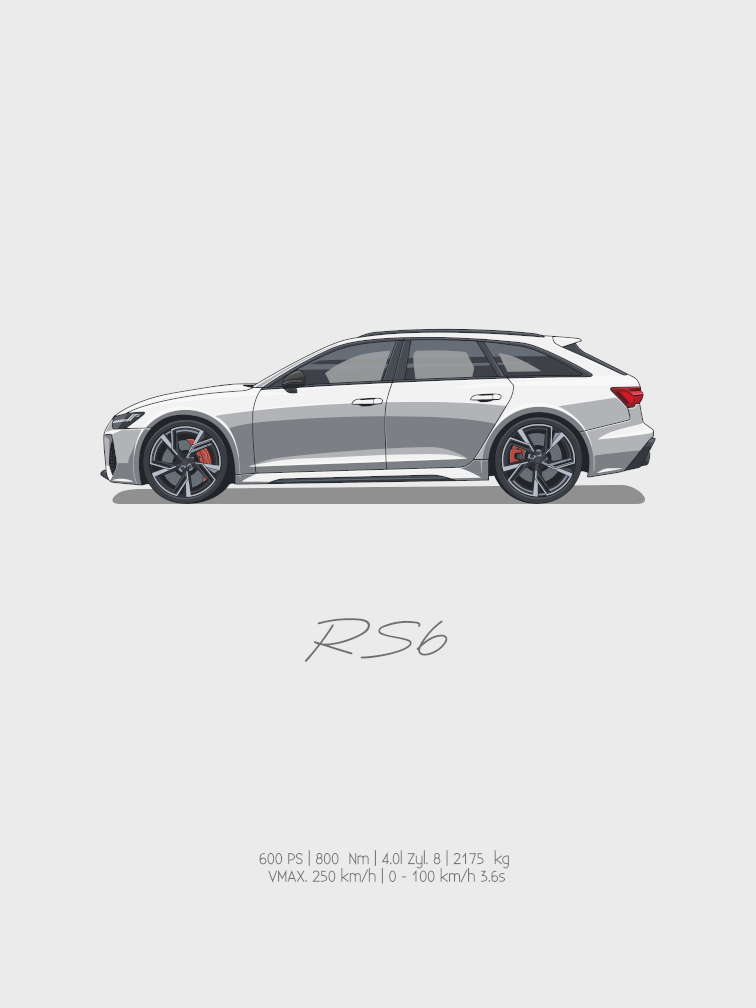 RS6 - Blanc Glacier | Affiches classiques