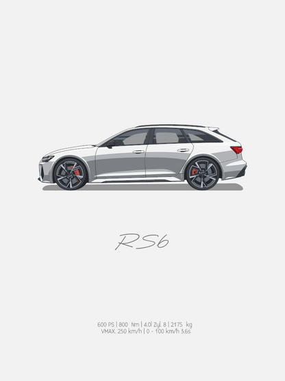 RS6 - Blanc Glacier | affiche